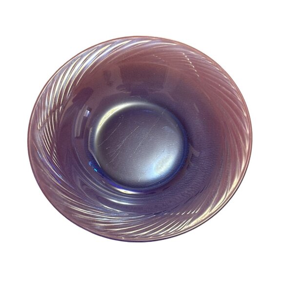1960s Pyrex Festiva Cobalt Glass  Cereal Bowl With Swirl Rim - Picture 1 of 4